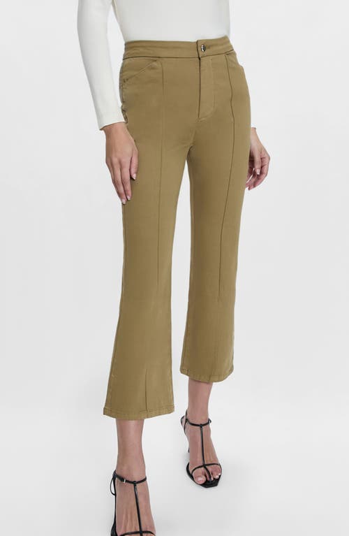 Shop Pistola Simone Seamed Kick Flare Pants In Khaki