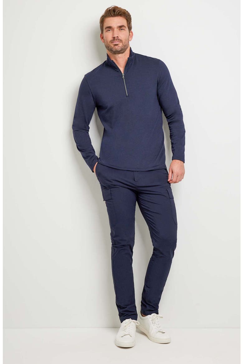 Charlie Zip Pima Top, Alternate, color, Navy