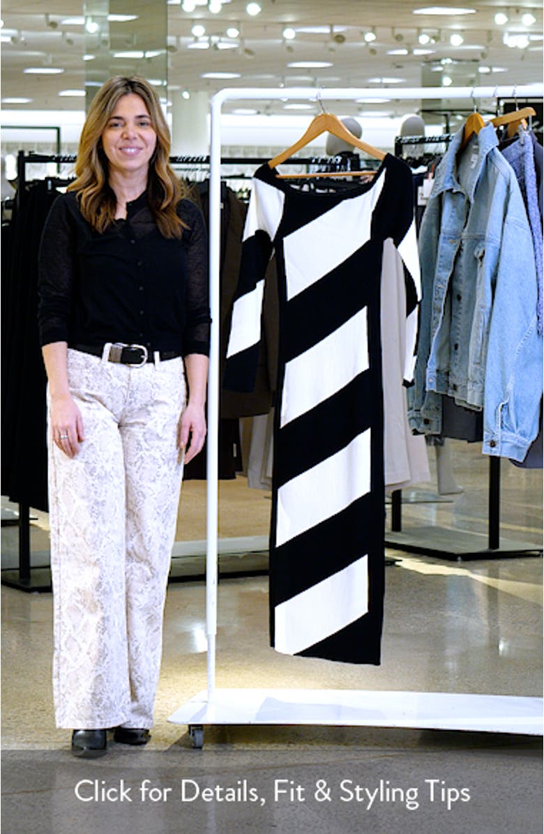 Off the Shoulder Long Sleeve Midi Sweater Dress, sales video thumbnail