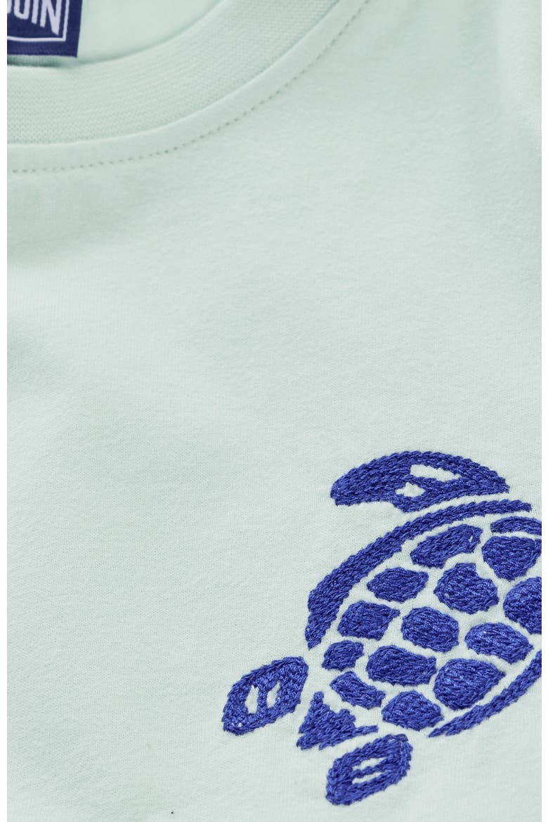 Kids' Embroidered Turtle Cotton T-Shirt, Alternate, color, PACIFIC
