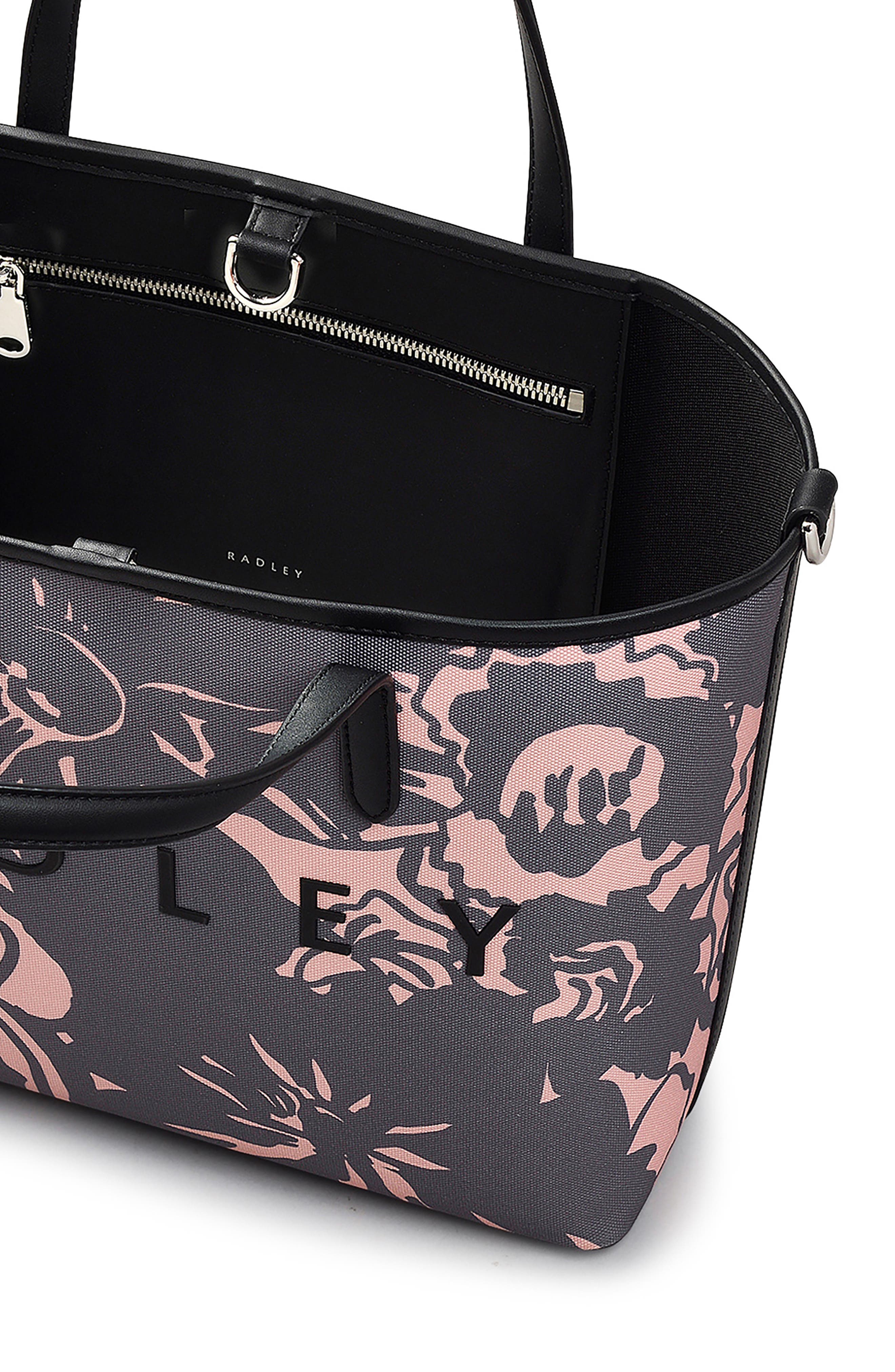 Radley Southwell Gardens Floral Medium Crossbody Bag, Alternate, color, Black/Pink