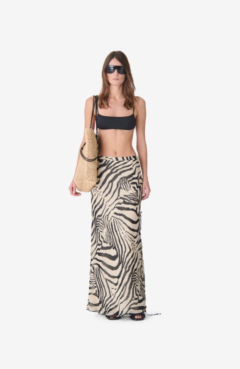 Tilly Zebra Print Maxi Skirt