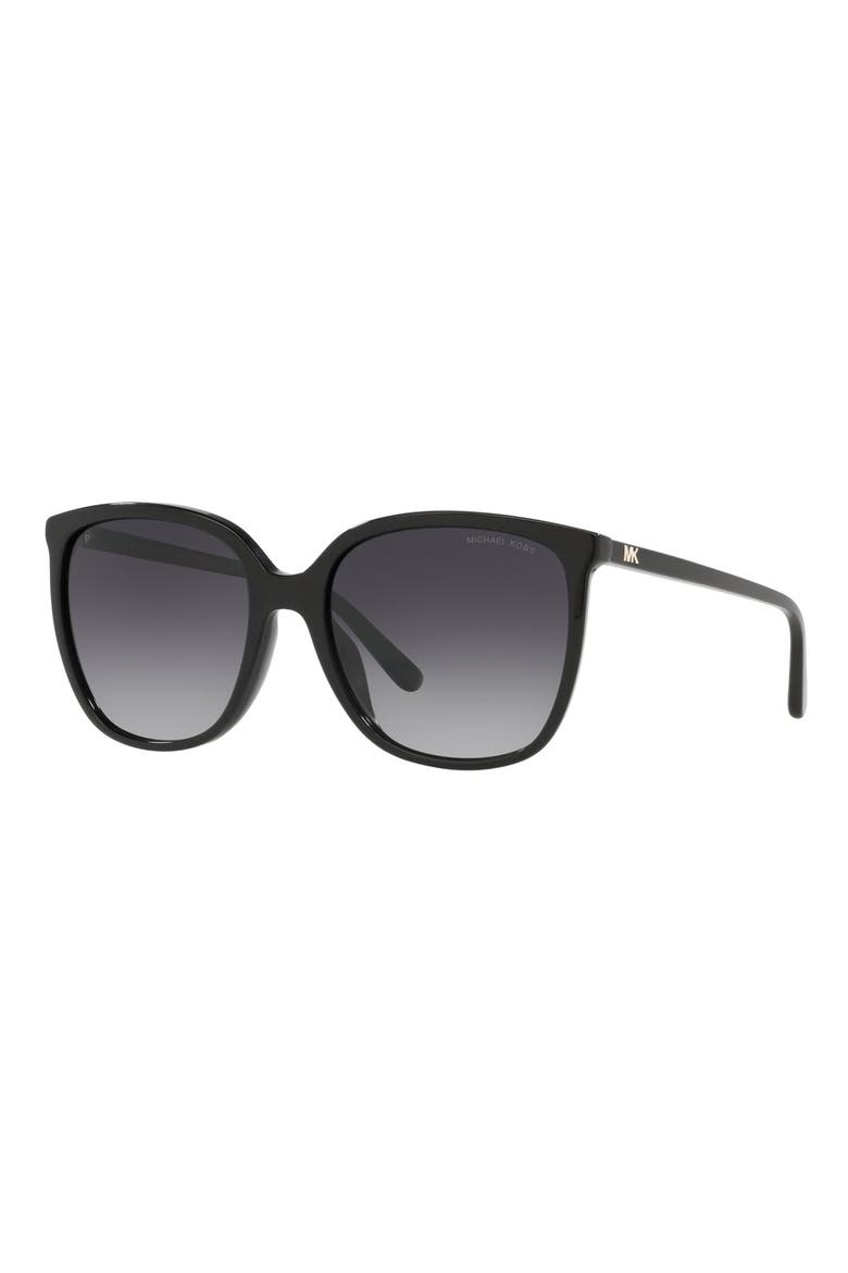 57mm Gradient Cat Eye Sunglasses, Alternate, color, BLACK