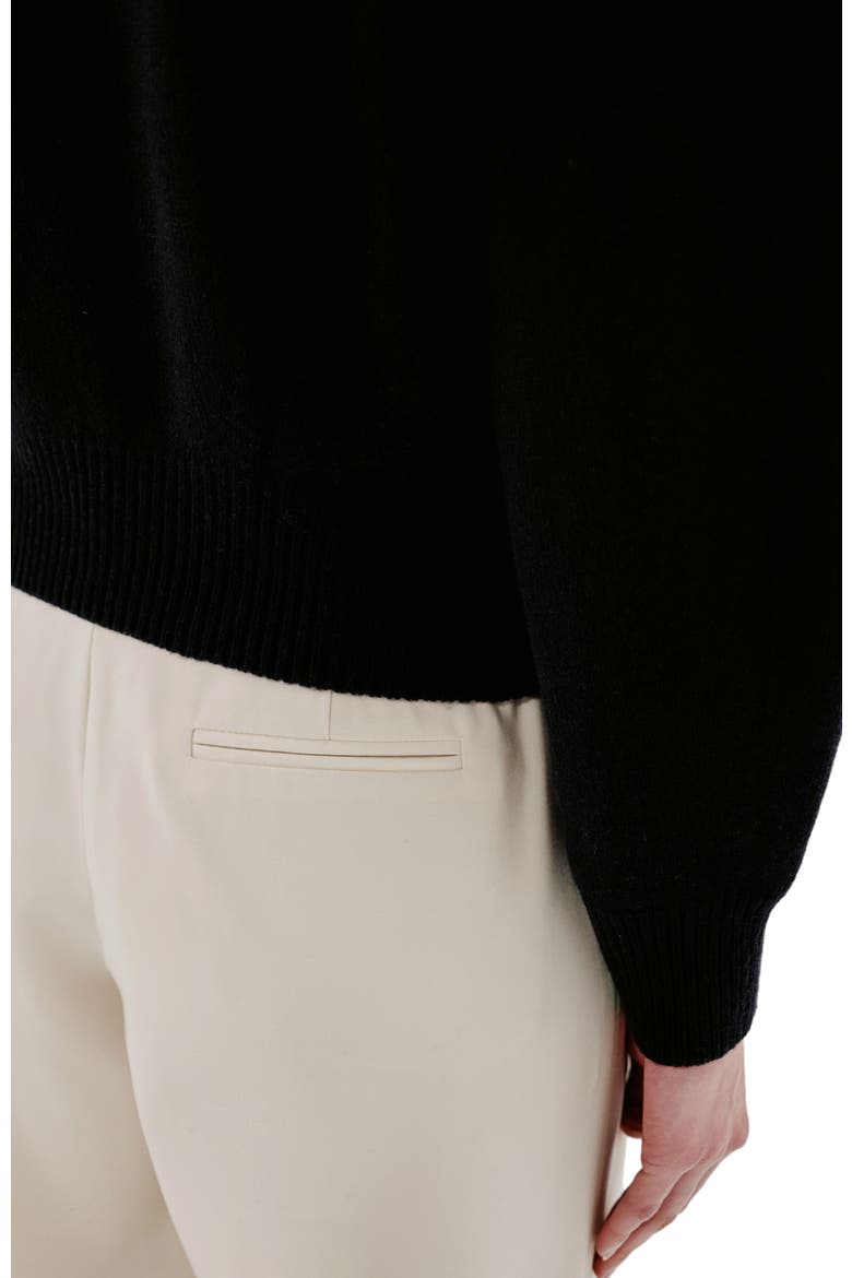 CASHMERE KNIT SWEATSHIRT, Alternate, color, BLACK