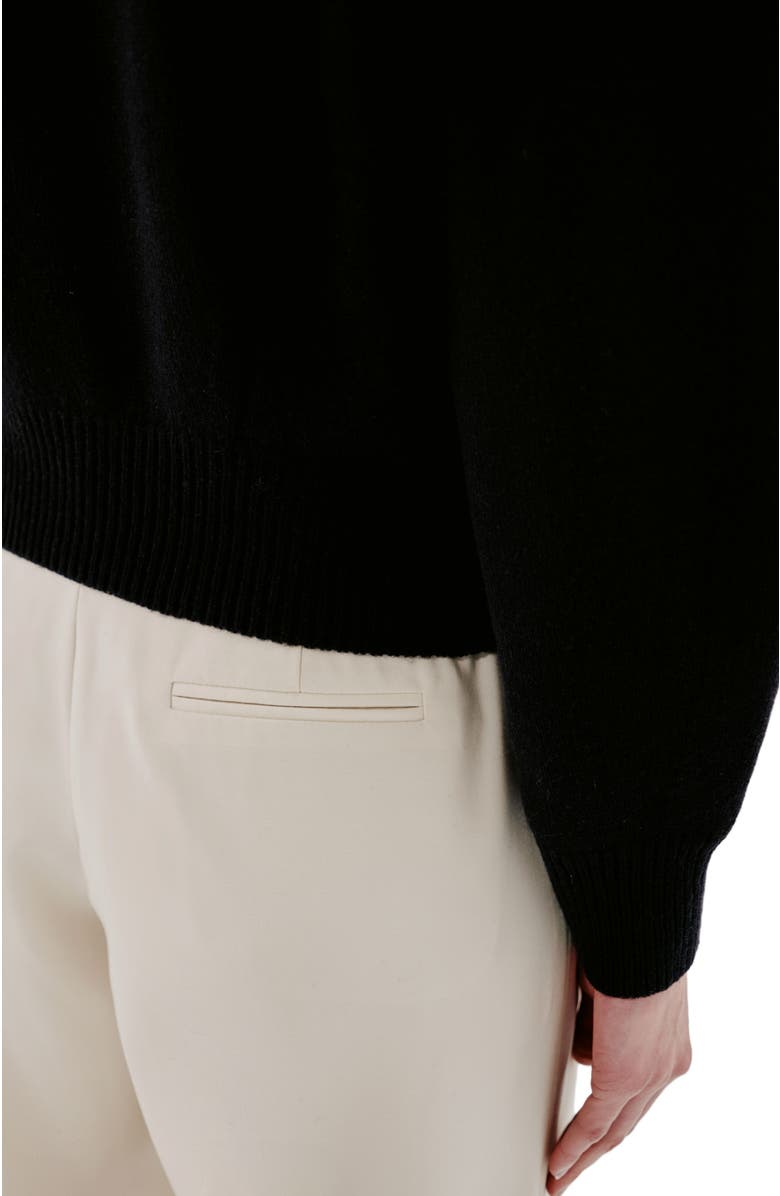Another Tomorrow CASHMERE KNIT SWEATSHIRT, Alternate, color, Black