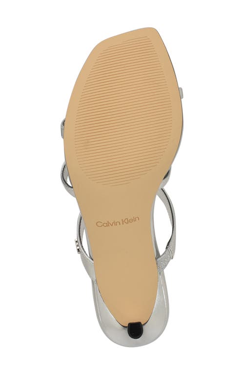 Calvin Klein Hiledy Caged Sandal In Silver