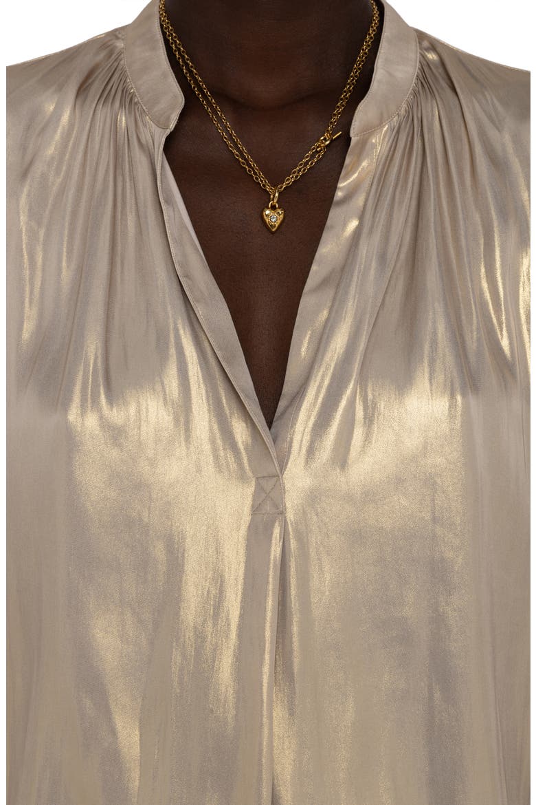 Tink Metallic Satin Top, Alternate, color, GOLD