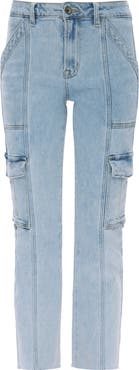 Bayeas High Waist Ankle Straight Leg Cargo Jeans
