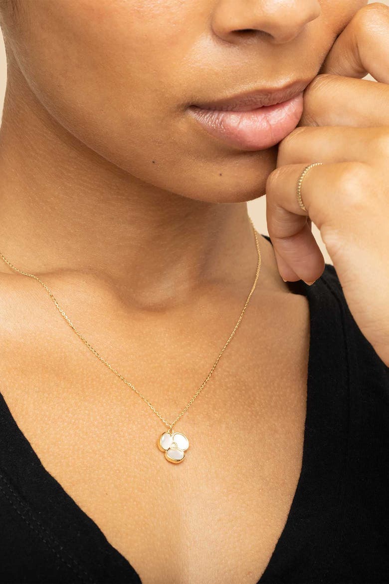 14K Yellow Gold Petals of Pearl Necklace, Alternate, color, Yellow Gold