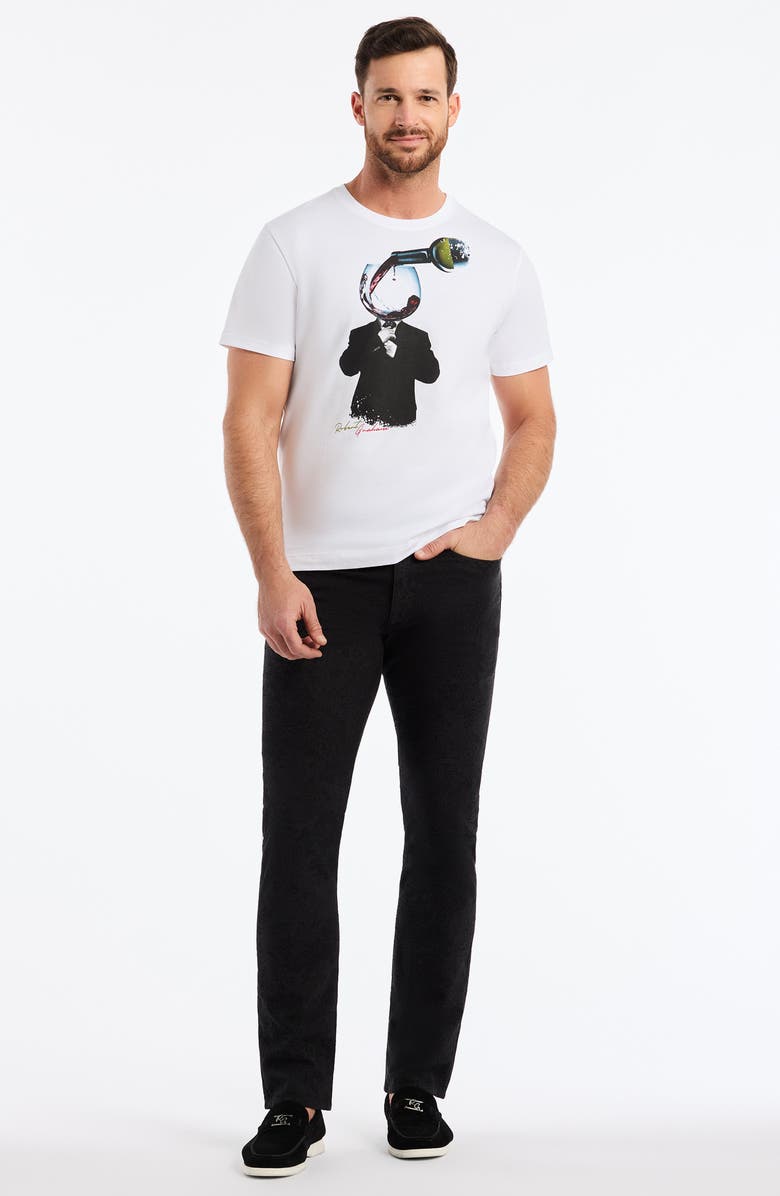 Robert Graham Wine Man Cotton Graphic T-Shirt, Alternate, color, White