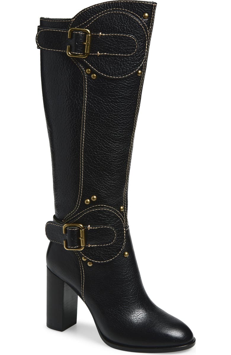 Jeffrey Campbell Chantel Knee High Boot, Main, color, Black Crinkle Bronze