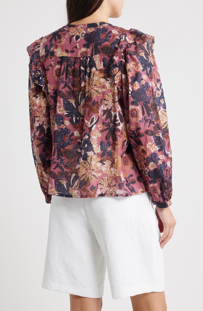 Cleobella Priya Print Tie Neck Top, Alternate, color, Bergamo Print