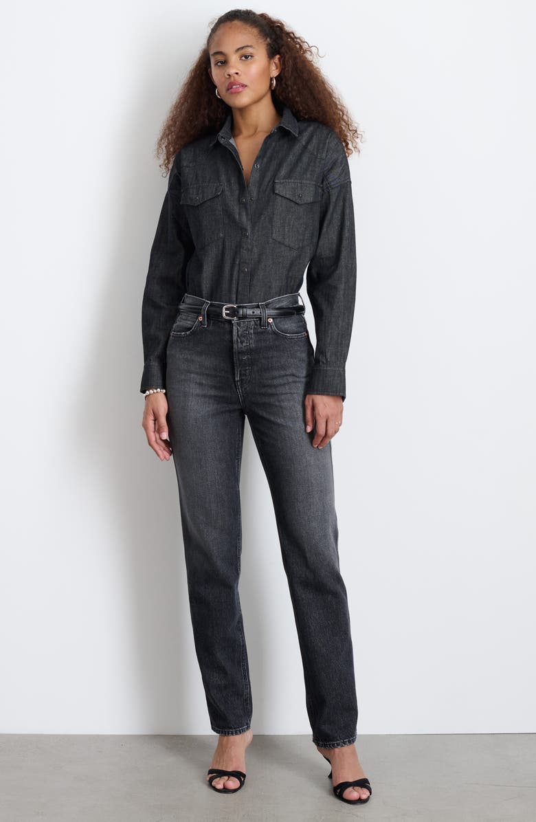 Alex Mill Denim Western Shirt, Alternate, color, Black Wash