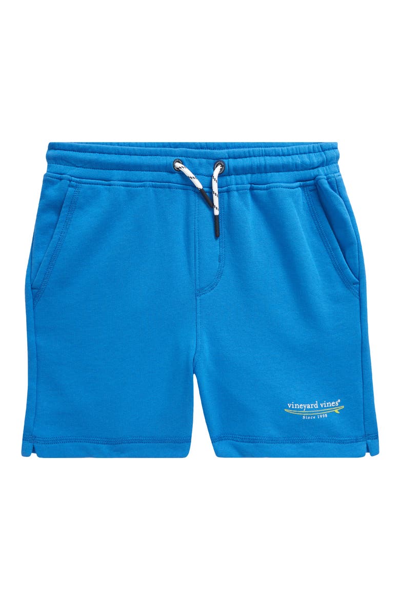 Kids' Sunwashed Cotton Blend Fleece Drawstring Shorts, Main, color, TIDE BLUE