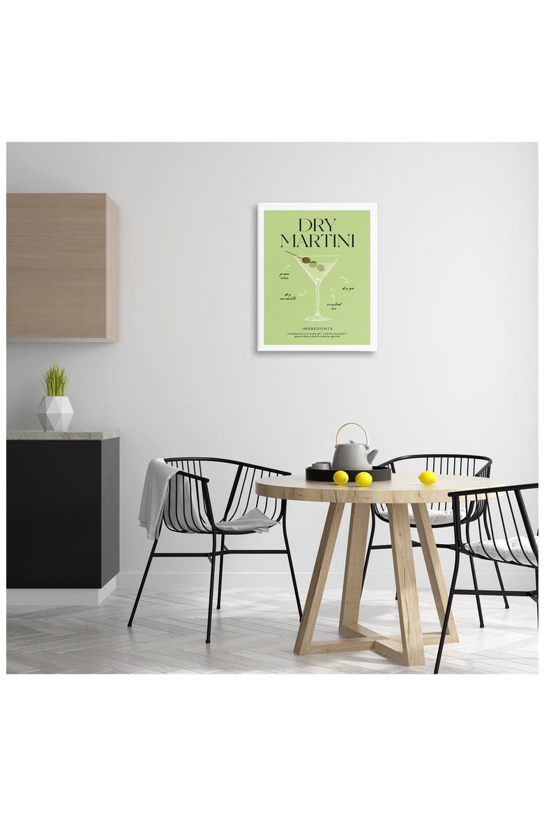 Dry Martini Framed Art Print, Alternate, color, GREEN