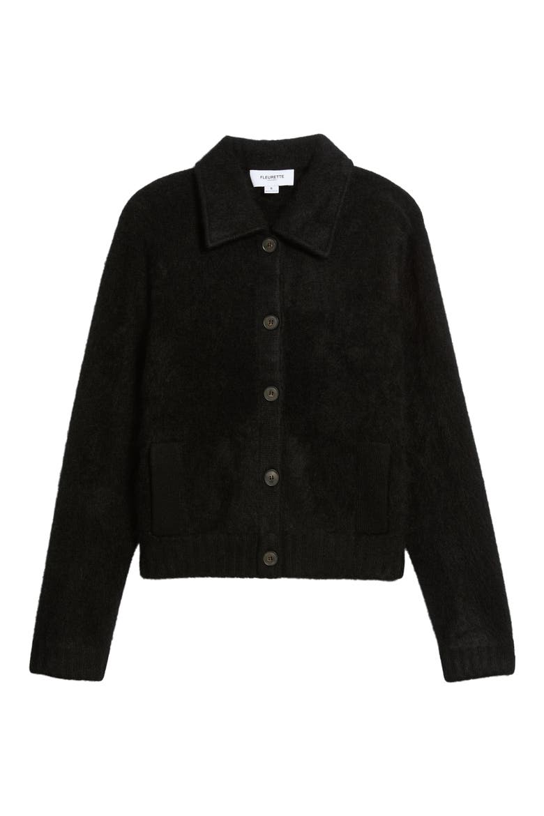 Brushed Cashmere Cardigan, Alternate, color, BLACK