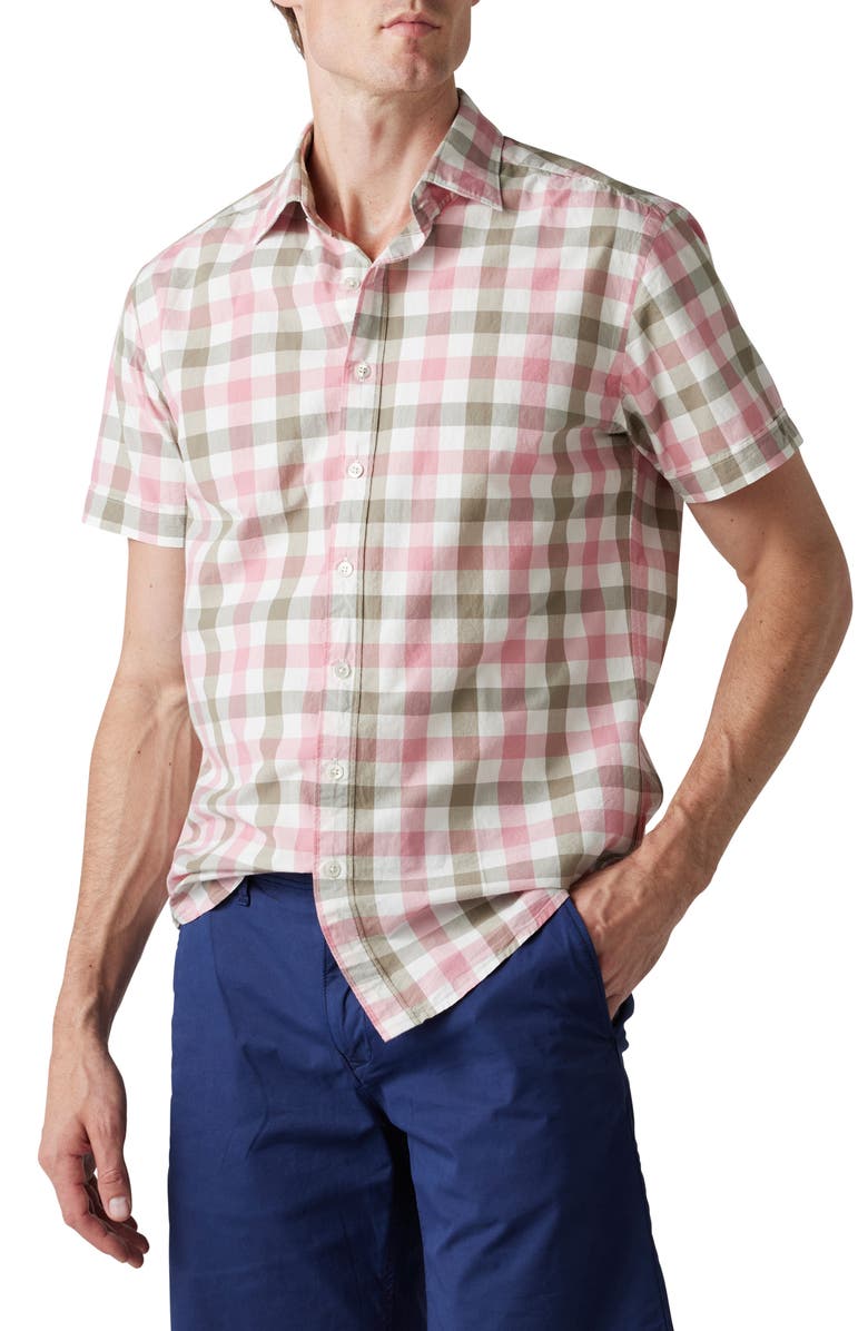 Rodd & Gunn Marble Bay Check Cotton Short Sleeve Button-Up Shirt, Main, color, 