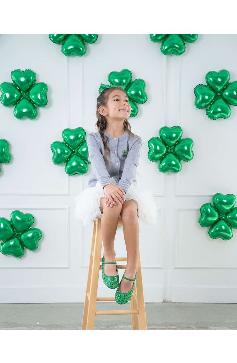 Kailee P Ridley-RG Rock Glitter Mary Jane Ballet Flats, Alternate, color, Green