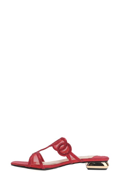 Lady Couture Fab Rhinestone Slide Flat In Red