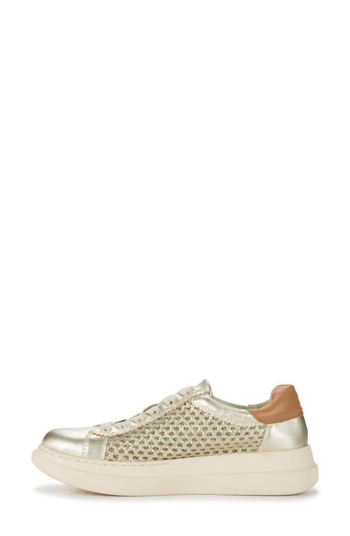 Baretraps Tiara Perforated Wedge Sneaker In Champagne Leather
