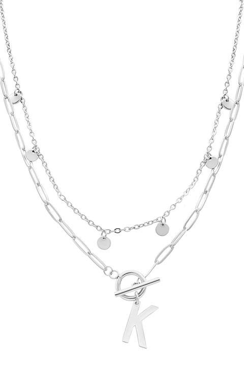 Toggle Initial Pendant Layered Necklace
