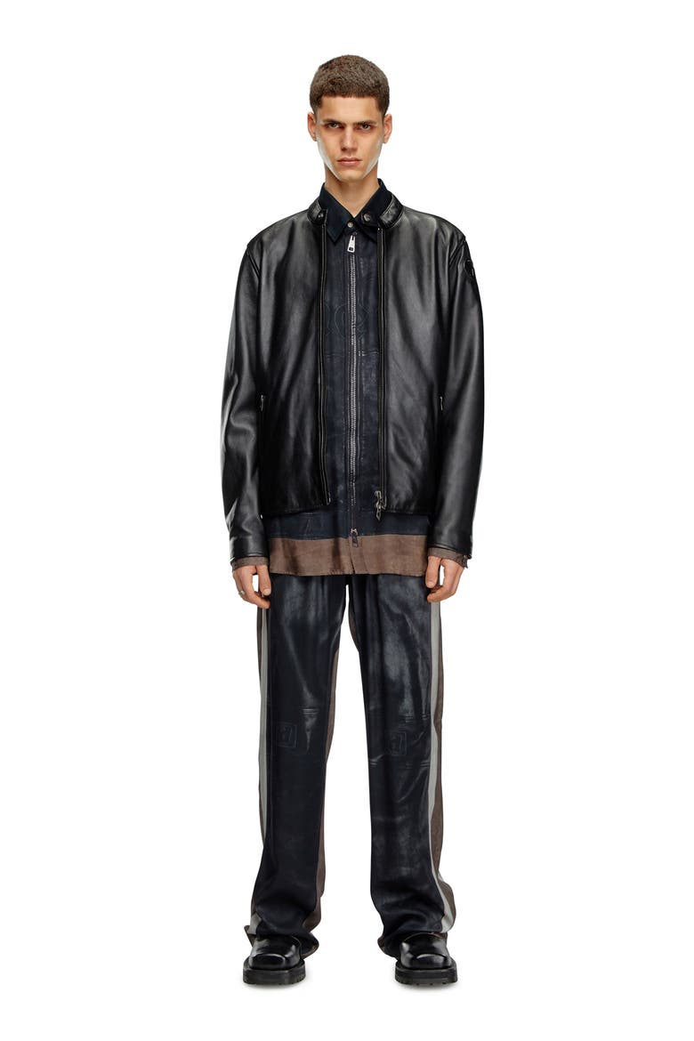L-Carver Leather Moto Jacket, Alternate, color, DEEP/ BLACK
