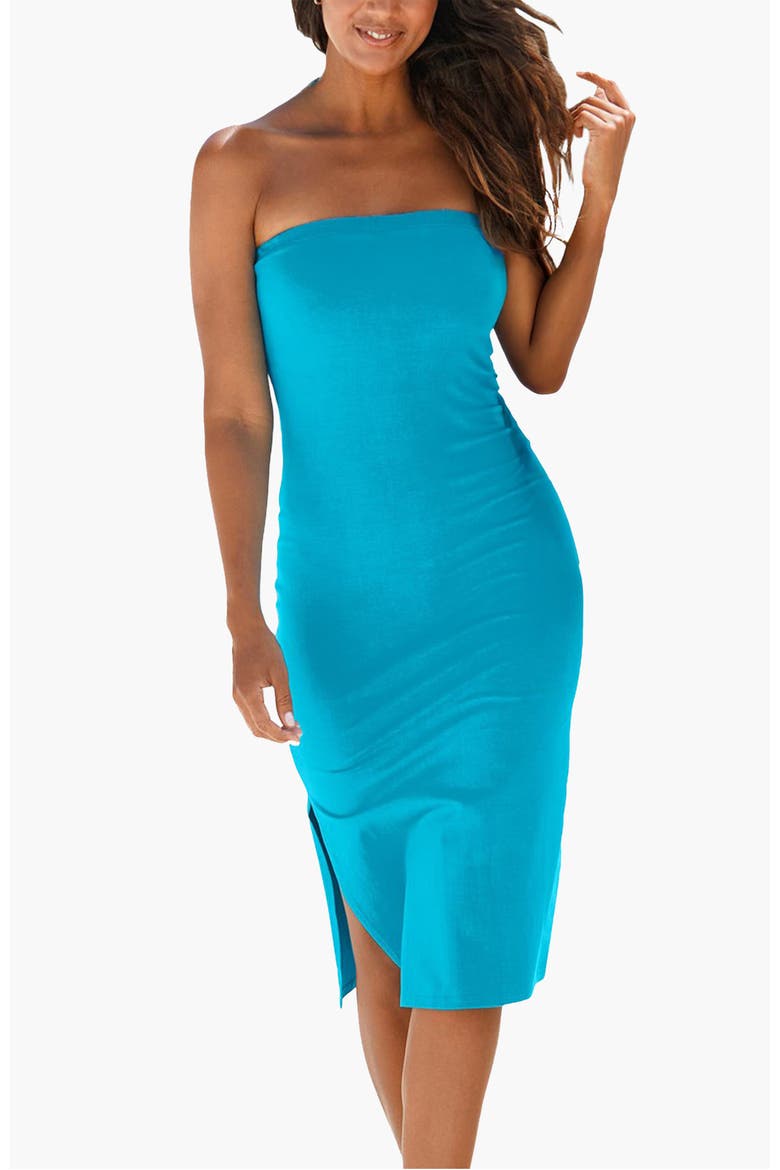 Women's Strapless Back Cutout Dress, Main, color, Turquoise