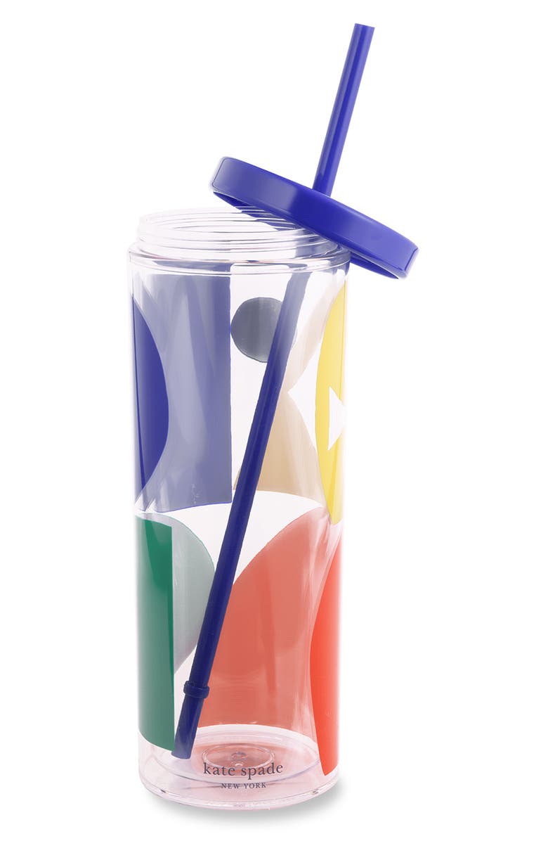 Kate Spade New York print straw tumbler, Alternate, color, Multi