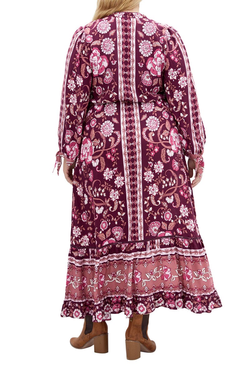 Trinity Print Long Sleeve Maxi Dress, Alternate, color, PURPLE PRINT