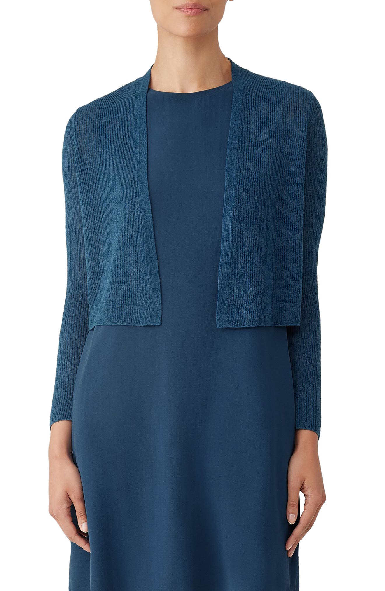 Ribbed Organic Linen & Cotton Cardigan