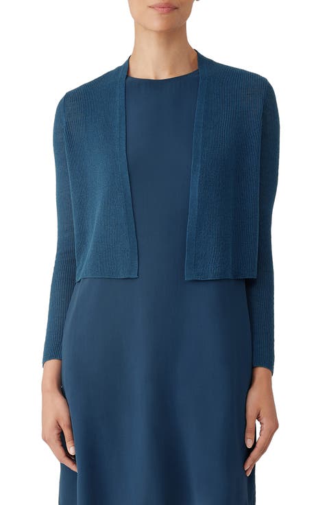 Ribbed Organic Linen & Cotton Cardigan