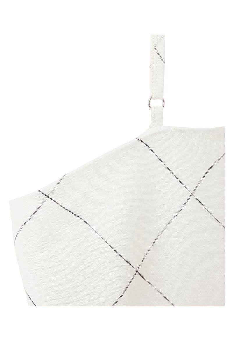 Check Linen Halter Top, Alternate, color, WHITE