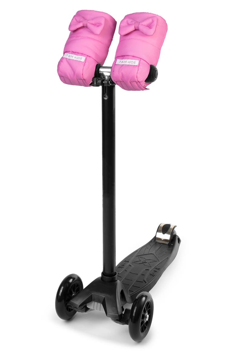 Warmmuffs Water Repellent Muffs, Main, color, HOT PINK BOWS