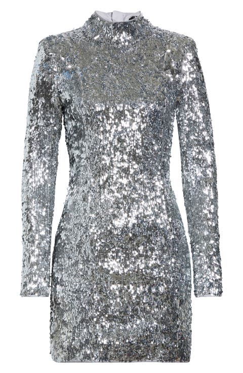 Long Sleeve Sequin Minidress