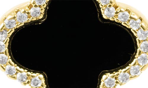 Adornia Crystal Halo Clover Drop Earrings In Black