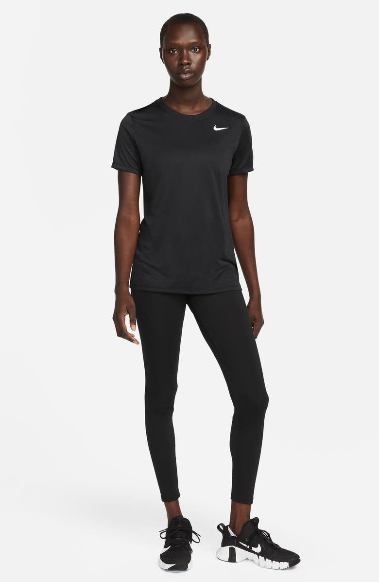 Nike Dri-FIT Crewneck T-Shirt, Alternate, color, 010 Black/White