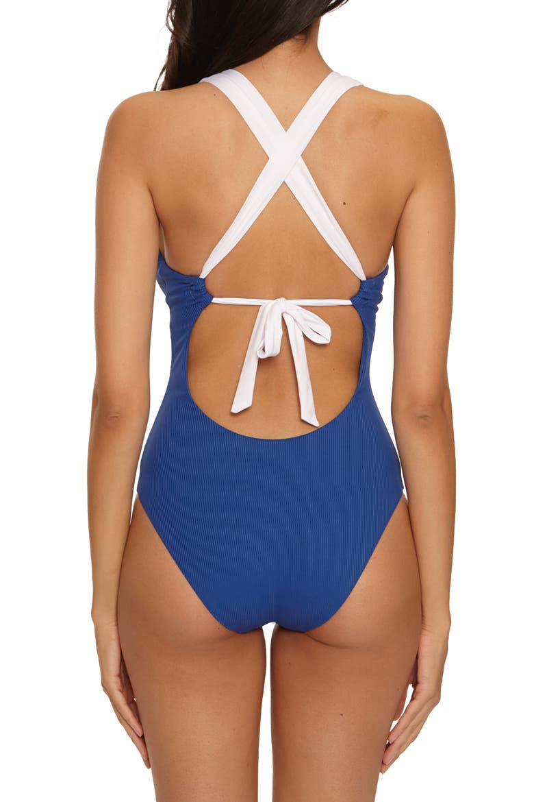 Yacht Club One-Piece Swimsuit, Alternate, color, NAVY