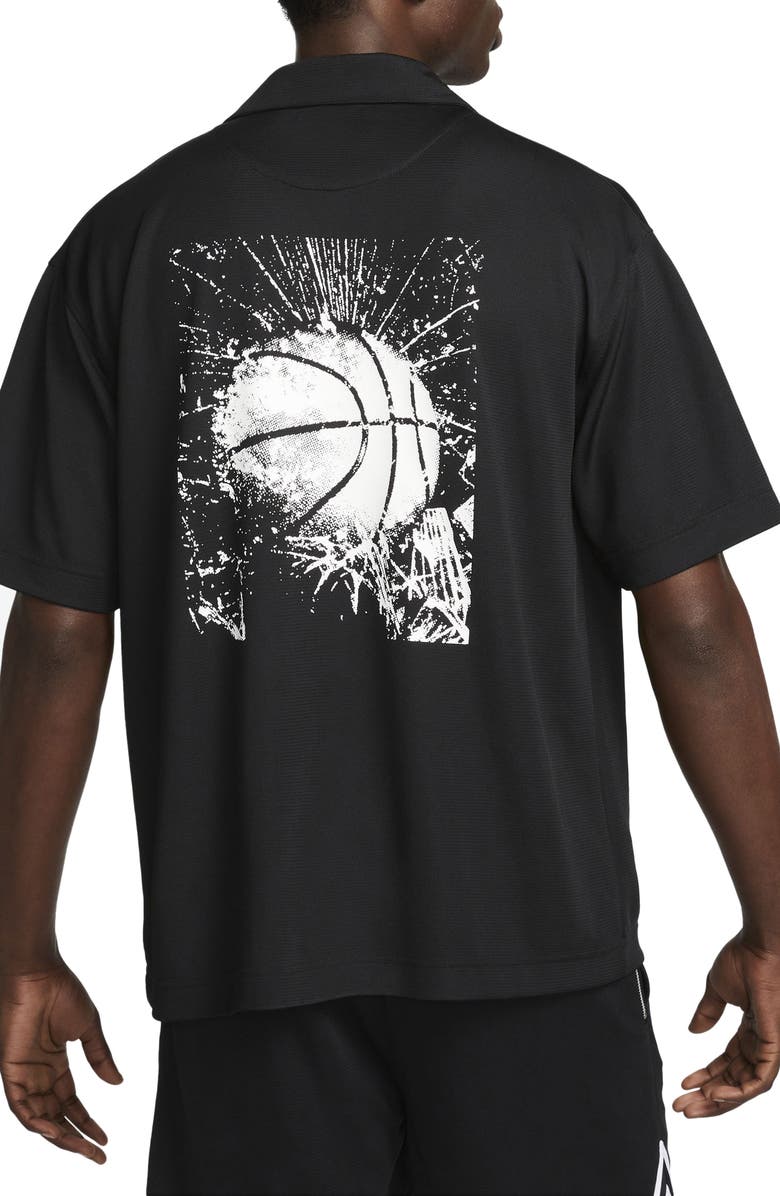 Nike Dri-FIT Short Sleeve Basketball Button-Up Shirt, Alternate, color, 
