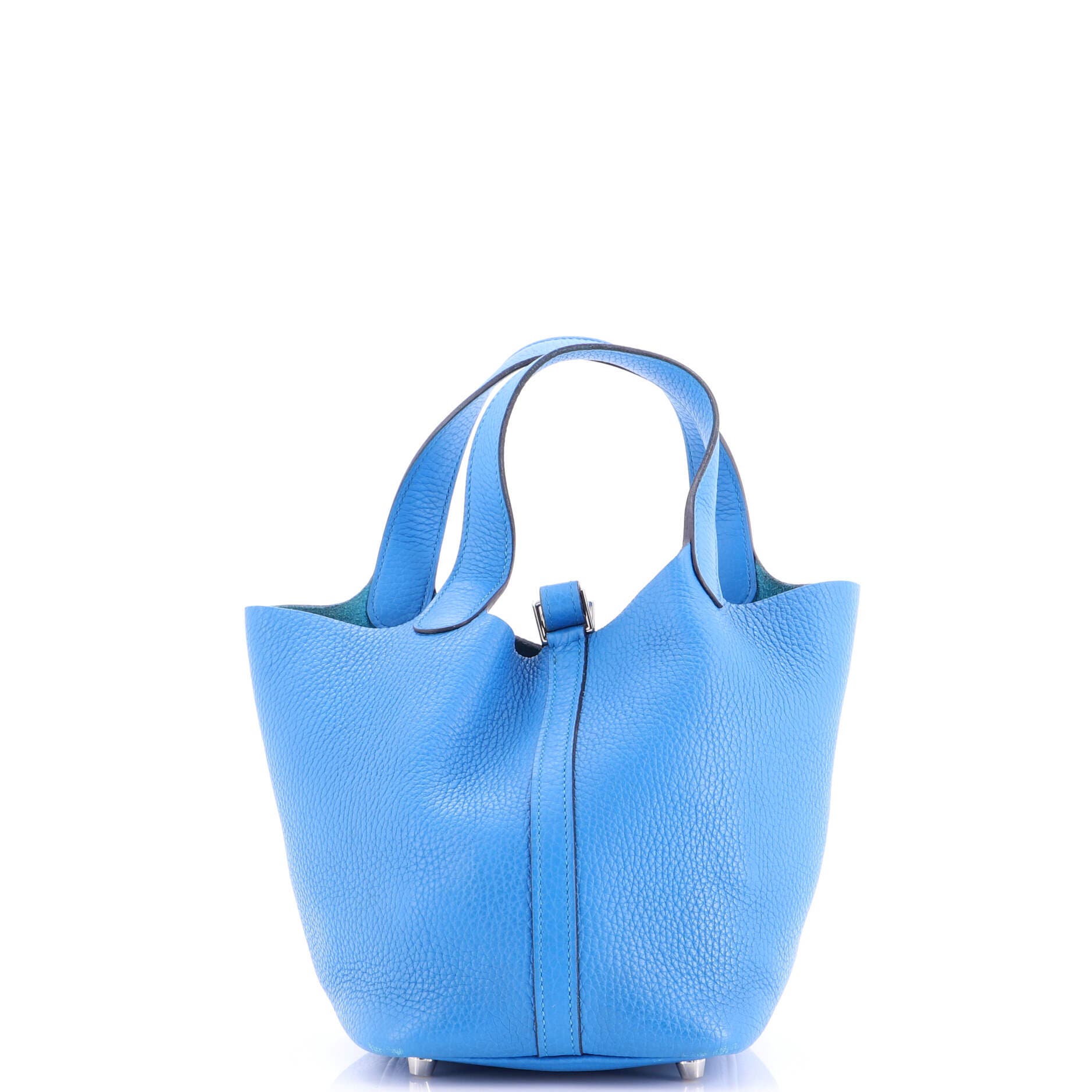 Pre-Owned Hermes Picotin Lock Bag Clemence PM, Alternate, color, Bleu Zanzibar