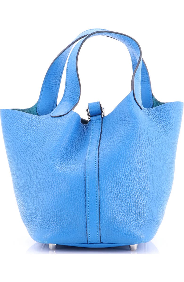 Pre-Owned Hermes Picotin Lock Bag Clemence PM, Alternate, color, Bleu Zanzibar
