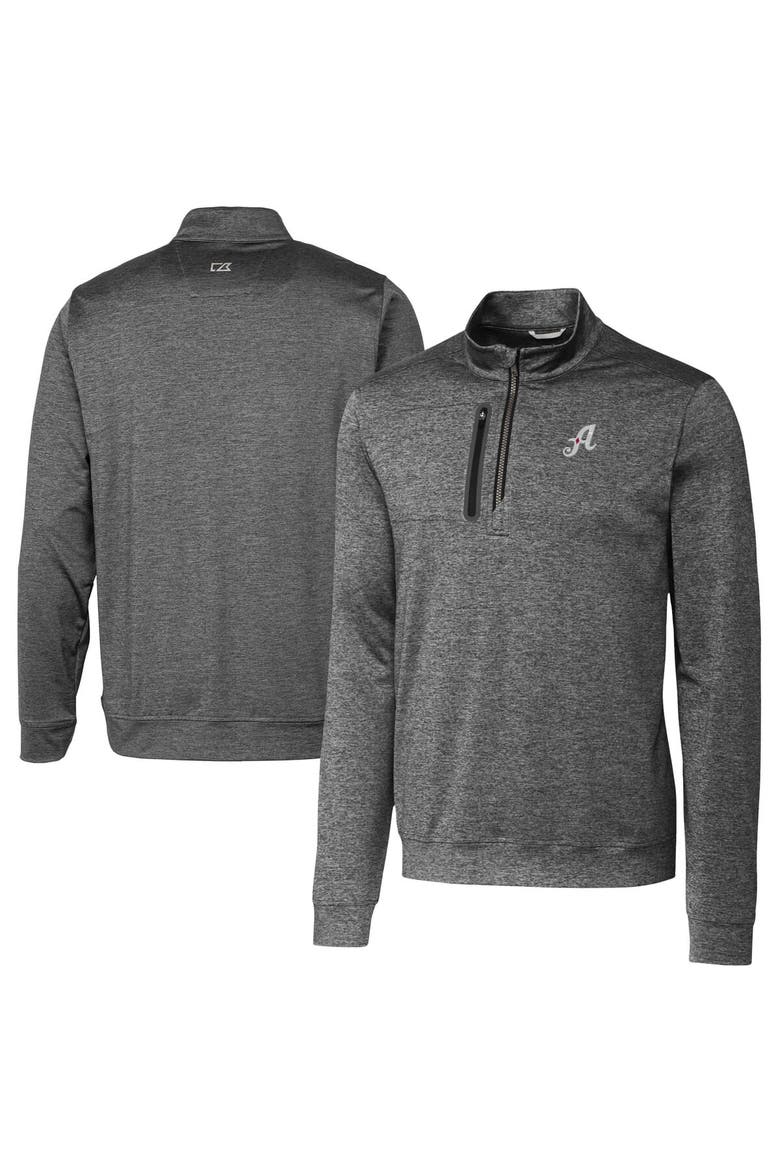 Men's Cutter & Buck  Gray Reno Aces Big & Tall Stealth Heathered Quarter-Zip Pullover Top, Main, color, Gray