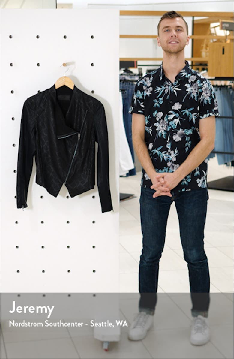 Drape Front Faux Snakeskin Jacket, sales video thumbnail