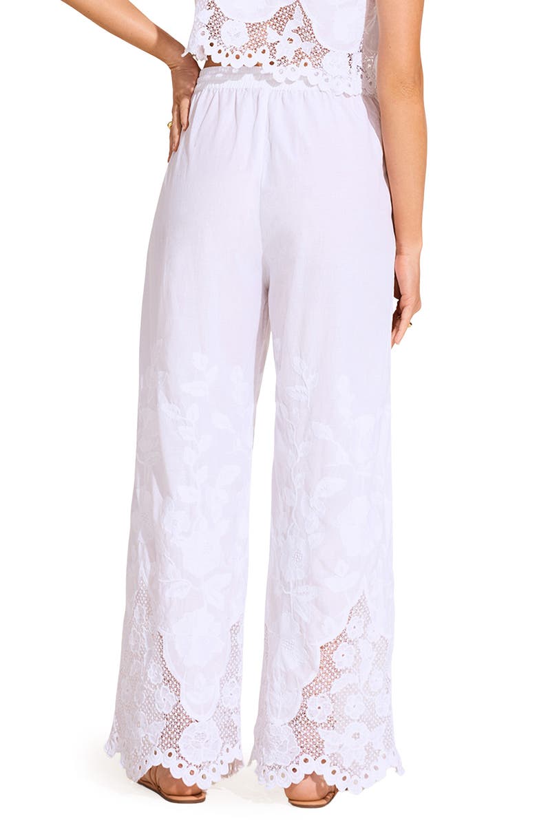 Vitamin A<sup>®</sup> Floral Broderie Anglaise Cover-Up Pants, Alternate, color, White