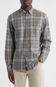 James Campbell Franklin Modern Fit Plaid Cotton Button-Up Shirt