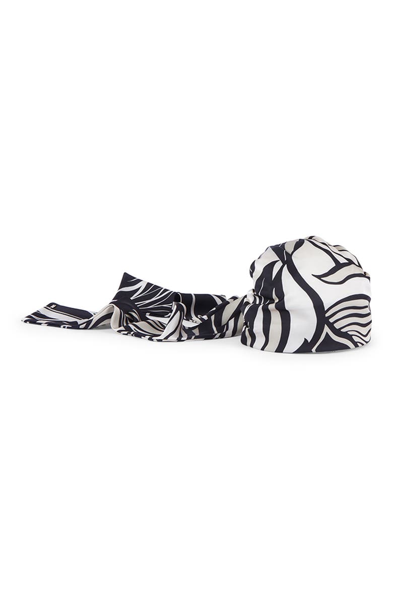 Gigi Satin Head Wrap, Main, color, BLACK/ BEIGE