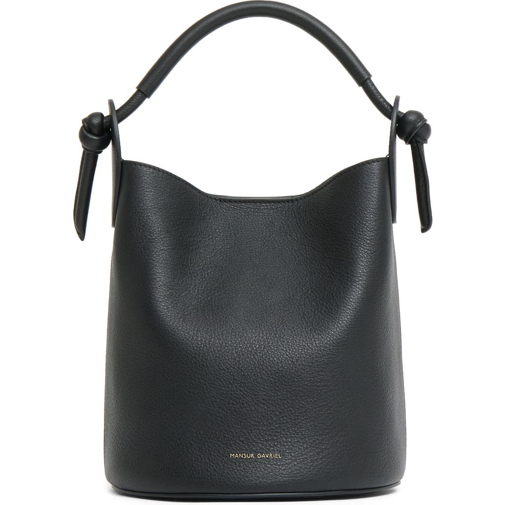 Mansur Gavriel Mini Fortuna Leather Bucket Bag In Black