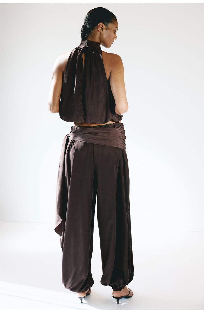 H&M Balloon-leg pants, Alternate, color, Dark Brown