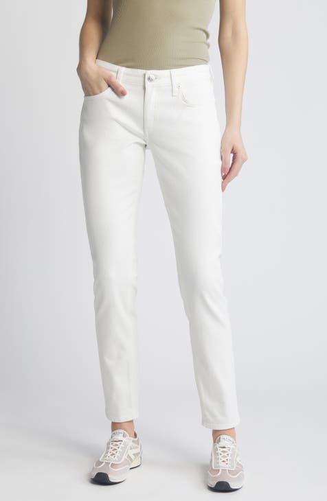 White cropped frayed jeans fashion