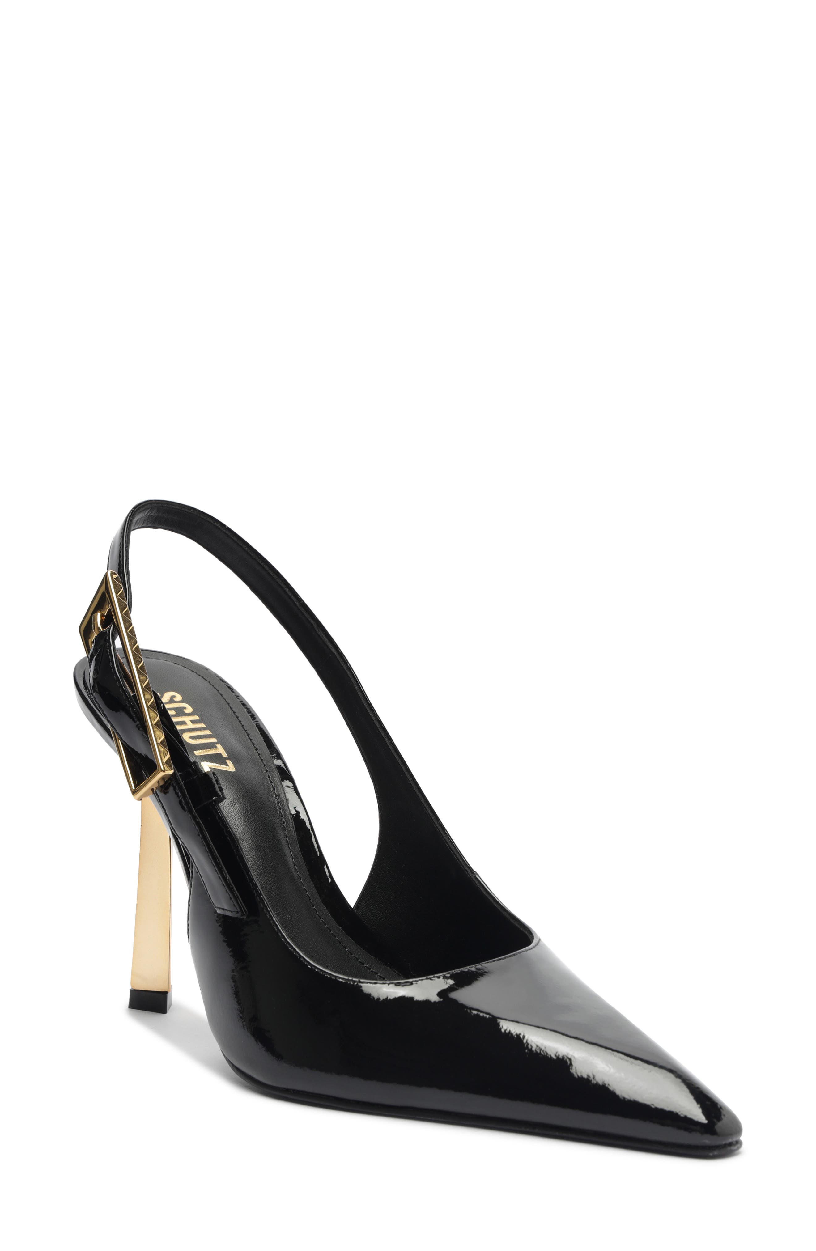 Schutz Ciara Slingback Pointed Toe Pump, Main, color, Black