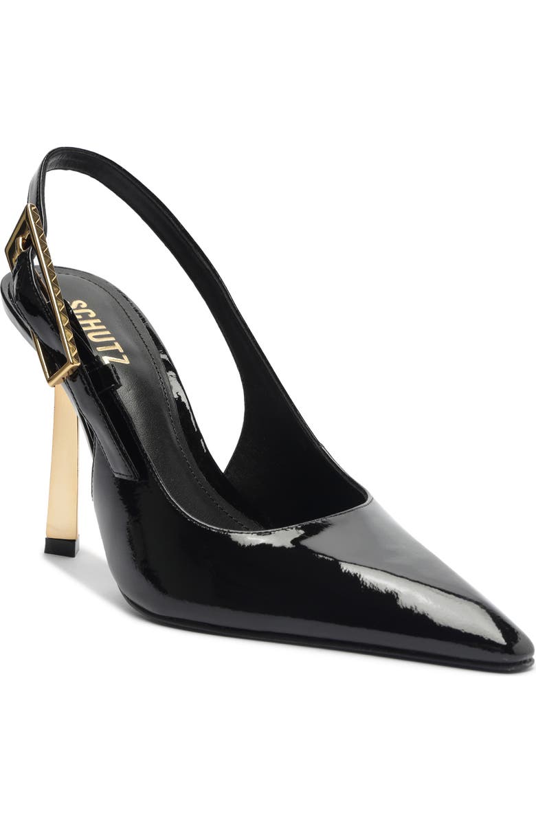 Schutz Ciara Slingback Pointed Toe Pump, Main, color, Black